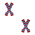 Pikkukuva 4 / 5: 1/2/3/5 Polvisukat Paksuille Reisille Helppo Pukea ja Tehdä Punainen ja Sininen 2Set Red and blue
