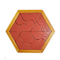 Miniatyrbild 1 av 4: Trä Hexagon Pussel Form Block Tangram Hjärngympa Leksak Geometri Logik IQ Spel Heart-shaped