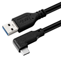 Miniatyrbillede 5 af 5: Vr Datakabel Albue Type-c Datakabel Usb3.1 Gen 2 Dobbelt Han Videoprojektionskabel 20 Vr Mobilspilkabel PQ121Black 1.8M
