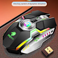Miniatyrbild 2 av 5: G80 Trådlös Gamingmus Uppladdningsbar Gamingmus Tyst Ergonomisk 7 Knappar RGB Bakgrundsbelyst 1600 DPI