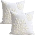 Miniatyrbild 1 av 5: 1 st Jul Vinter Snöflinga Stil Bomull Linne Broderi Prydnadskuddar Överdrag white