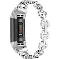 Miniatyrbilde 2 av 4: Kompatibel med Fitbit Charge 4 reim/Charge 3 reim for kvinner Silver