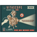 Miniatyrbild 4 av 4: Robotime vitaskop 24,5 cm i trä, modellbyggsats 183 delar