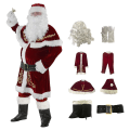 Miniatyrbild 3 av 5: 8 Delars Jultomtedräkt för Män Jul Deluxe Sammet XL