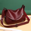 Miniatyrbild 1 av 3: Mjuka Läder Axelväskor Flerlager Klassisk Crossbody Väska Lyxig Designer Handväska Plånbok (röd)