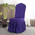 Miniatyrbild 1 av 4: Spandex Stolsöverdrag Avtagbart Stretchöverdrag Volangfåll Matsal Bröllop Bankett Stolsöverdrag Dark Purple