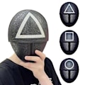 Pikkukuva 1 / 5: Squid Game Musta Naamio Cosplay Round Six Neliö Ympyrä Kolmio Muovikypäränaamiot circle