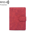 Pikkukuva 1 / 5: Uusi RFID-passilaukku, yksinkertainen solki, lyhyt todistusklipsi, miesten ja naisten erittäin ohut lippuklipsi ulkomaanmatkoille RFID/NFC-signaalien suojaamiseen gules