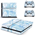 Pikkukuva 1 / 4: Puhtaan valkoinen PS4-pelikonsolin ja -ohjaimen suojatarra, täysi peitto, etulevytarra PlayStation 4 Dualshock 4 PS4 -suojatarralle Qptm0422