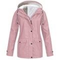 Miniatyrbillede 2 af 4: Dame Efterår Og Vinter Plus Fleece Jakke Udendørs Bjergbestigningstøj Hættejakke Lynlås Og Pink M
