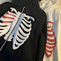 Miniatyrbillede 3 af 5: Skelet Zip Up Hættetrøje Til Kvinder Mænd Skelet Jakke Efterår Forår Sweatshirt White M