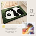 Miniatyrbilde 5 av 6: Søt Panda Baderomsmatte Søt Badematte Tegneserie Gulvmatter, Absorberende Myk Badematte, Maskinvaskbar Tørkbar Teppe 50 x 79 cm Dumb