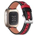 Klockarmband i äkta koläder för Fitbit Versa 4/Sense 2 med färgmatchande spänne Multicolor Style A Fitbit Versa 4