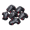 Miniatyrbild 4 av 4: 6 st/set Knäskydd Armbågsskydd Handledsskydd Skyddsutrustning Set för tonåringar och vuxna för rullskridskoåkning Red And Black L