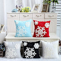 Miniatyrbild 4 av 5: 1 st Jul Vinter Snöflinga Stil Bomull Linne Broderi Prydnadskuddar Överdrag white