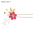 Pikkukuva 1 / 8: Hiuskammat Kukka Hiusneula Morsiusklipsit ROSE RED 1 ruusunpunainen rose red 1