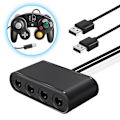 Pikkukuva 1 / 5: 3 in 1 GC -ohjainadapteri N-kytkimelle/Wii U:lle/PC:lle, 4 GameCube -ohjaimen portin muunnin