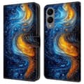 Miniatyrbild 1 av 5: [LCS]För Samsung Galaxy S25 Edge Läderfodral Mönstertryck Plånboksställ Flip Telefonfodral Multicolor Liquid