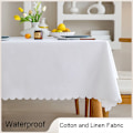 Miniatyrbilde 3 av 11: Vanntett Duk Nordisk Bomull og Lin Duk Japansk Stil Ensfarget Duker For Spisebord Salongbord Elfenben 140x140cm Ivory