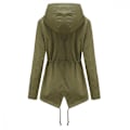 Miniatyrbilde 4 av 5: Safari Militærjakke med glidelås og snorhette for kvinner Army Green 2XL