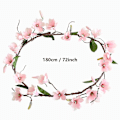 Miniatyrbilde 2 av 5: 1,8 m Silke Blomster Orkide Magnolia Ranke Bryllupsfest Kunstige Yulan Blomster For Hjemmedekorasjon