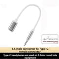 Miniatyrbillede 3 af 4: Direkte analog lydkonvertering 2 stk. 3,5 mm han til Type C hun adapterkabel til MP3-afspillere og bærbare computere Silver