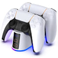 Miniatyrbillede 2 af 5: Dobbelt hurtigoplader til PS5 trådløs controller USB Type-C opladningsstation vugge til Sony PS 5 joystick gamepad 2021 ny