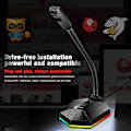 Miniatyrbillede 3 af 5: Computer Mikrofon med RGB Lys til Live Streaming, Voice Chat, Spil
