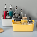 Miniatyrbilde 3 av 5: Fleksibel oppbevaringskurv med håndtak, bærbar skrivebordskurv for diverse småting og snacks, oppbevaringsbokser for hyller Yellow Small Size  20.5*14*6cm