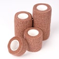 Miniatyrbilde 1 av 9: 2 stk. fargede elastiske selvklebende sportsbandasjer for hånd og håndledd, bandasje for binding av koben og bordben, beskyttende bandasje brun 7.5cm*4.5m brown