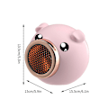 Miniatyrbillede 3 af 3: Ventilatorvarmer Udsalg - Bærbar Ventilatorvarmer med 2-Hastigheds Intelligent Temperaturkontrol - Bordventilatorvarmer Pink