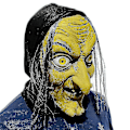 Miniatyrbillede 4 af 4: Halloween maske horror heksemaske heks uhyggelig latex hovedbeklædning dan