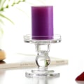 Miniatyrbild 4 av 4: Hög Ljusstake Transparent Glas Ljushållare Perfekt Dekoration Ljusstakar M
