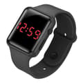 Børn Drenge Piger Elektronisk LED Digital Display Ur Silikone Armbåndsur Black