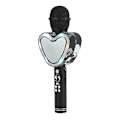 Miniatyrbillede 5 af 5: Hjerteformet trådløs bluetooth karaoke mikrofon, 4 i 1 med LED-lys til KTV red