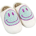 Miniatyrbild 1 av 5: Dam herr smiley face plysch fluffiga tofflor memory foam E 7-8women/5-6 men