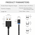 Miniatyrbild 5 av 5: 1 M Grå 1i3 Laddningskabel Magnetisk Kabel Mobiltelefon Tre-i-ett Laddning För Huawei Xiaomi Android Apple Kabel