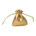 Miniatyrbillede 3 af 4: 100 stk. Guld Sølv Organza Pose Smykkeemballage Pose Bryllupsfest Gavepose Slikposer Snøre Gaveposer Gold 11x16cm