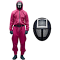 Miniatyrbillede 3 af 3: Tv Squid Game Sort Maske Cosplay Runde Seks Firkant Cirkel Trekant Hjelm Masker
