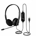 Miniatyrbillede 2 af 3: USB-headset med mikrofon, støjreducerende computerheadset, kompatibelt med pc-chatopkald