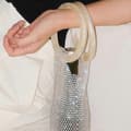 Glittrande Diamant Strass Vinflaska Elastisk Nät Robust Handtag Bröllopspresenter White