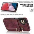 Miniatyrbild 2 av 5: [LCS] För Samsung Galaxy A13 5G/A13 4G RFID-blockerande stativfodral Retro PU+TPU Plånboksfodral Multicolor Wine Red