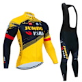 Miniatyrbilde 2 av 5: 2023 JUMBO Langermet Sykkeltrøye Sett Bib Bukser Ropa Ciclismo Sykkelklær MTB Sykkeltrøye Høstuniform Herreklær Rød 4XL Red