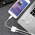 Miniatyrbild 4 av 4: 2-i-1 Ljudsplitter Adapter Laddare 3.5mm Hörlurar För Iphone 7 8 X Plus Xr Max