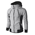 Miniatyrbilde 3 av 4: Ekstremt Komfortabel Jakke For Høst Vinter Menn Hette Casual Utendørs Vindjakke Gray XL