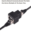 Pikkukuva 5 / 5: 2 kpl RJ45-jakajaliittimet Adapteri 1-2 Ethernet-jakaja Kytkin Kaksoispistorasia HUB-liitäntä Kosketus Modulaarinen pistoke Yhdistä verkko LAN Internet C