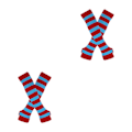 Pikkukuva 2 / 5: 1/2/3/5 Polvisukat Paksuille Reisille Helppo Pukea ja Tehdä Punainen ja Sininen 2Set Red and blue