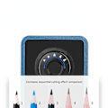 Miniatyrbillede 2 af 5: Blyantspidser Justerbar Forskellige Spidsstørrelser Langtidsholdbart Blad Skoleartikler Håndsving Spidsere Blue
