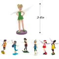 Pikkukuva 2 / 5: 7 kpl Tinkerbell Keiju Pixie Minihahmot Kakunkoriste Lasten Tyttöjen Syntymäpäiväjuhliin Kakun Koristeluun Puutarhakasvien Ruukkujen Pienoiskoristeet ( )