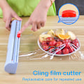 Miniatyrbild 2 av 4: Plastfoliedispenser med glidskärare Återanvändbar folie- och tätningsfilmskärare Köksförvaring Blue
